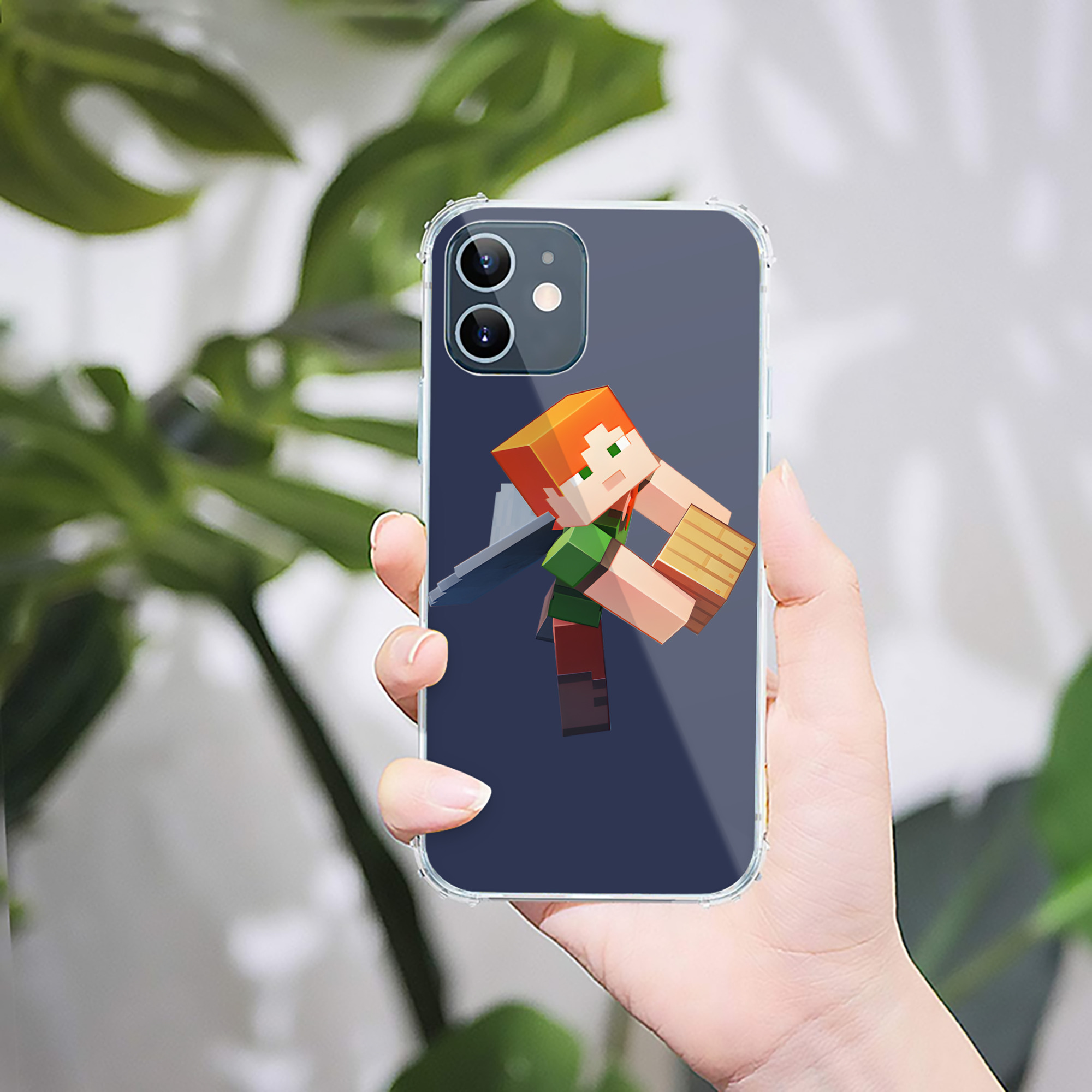 （画像用） マインクラフト ブロックの世界 Minecraft MC Block world 【iPhone 12シリーズ対応】透明スマホケース（クリアソフトケース）